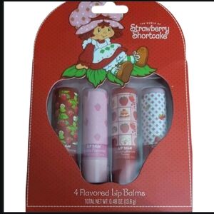 New In Box Girls Strawberry Shortcake Lip Balm With Beeswax 4 Different Flavors